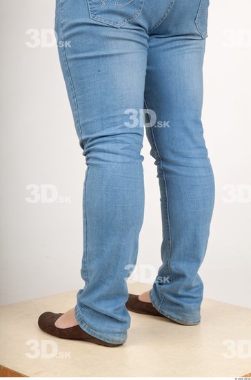 Calf Woman Casual Jeans Chubby Studio photo references