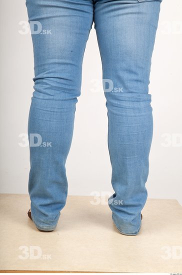 Calf Woman Casual Jeans Chubby Studio photo references