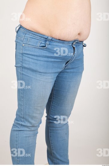 Thigh Woman Casual Jeans Chubby Studio photo references
