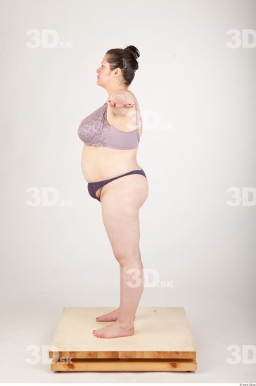 Whole Body Woman T poses Underwear Chubby Studio photo references