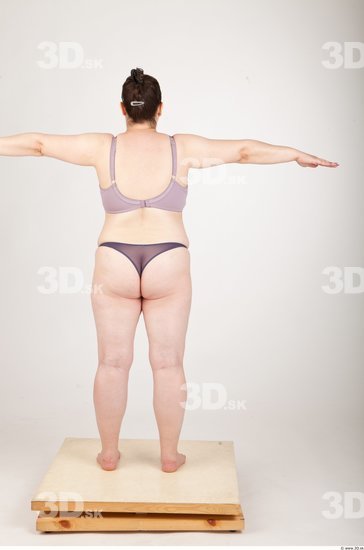 Whole Body Woman T poses Underwear Chubby Studio photo references