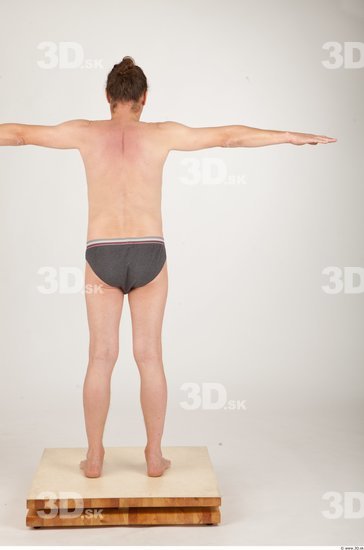 Whole Body Man T poses Underwear Shorts Average Studio photo references