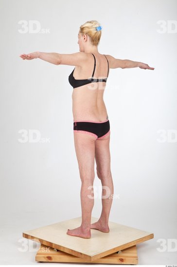 Whole Body Woman T poses Underwear Slim Studio photo references