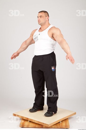 Whole Body Man White Sports Muscular Studio photo references