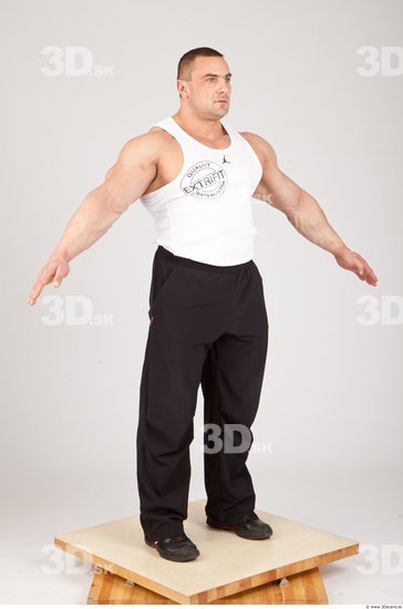 Whole Body Man White Sports Muscular Studio photo references