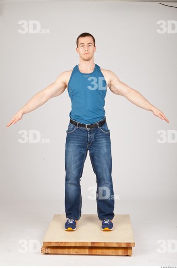 Whole Body Man White Slim Studio photo references