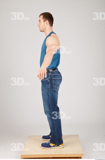 Whole Body Man White Slim Studio photo references