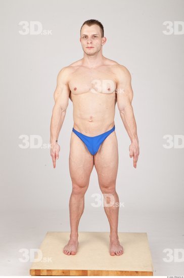 Whole Body Man White Underwear Athletic Studio photo references