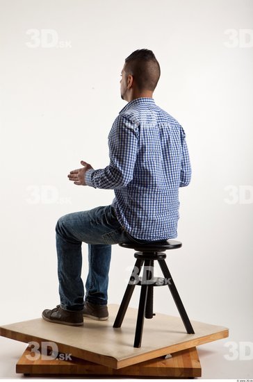 Whole Body Man Artistic poses White Casual Athletic Bearded