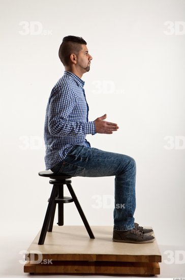 Whole Body Man Artistic poses White Casual Athletic Bearded