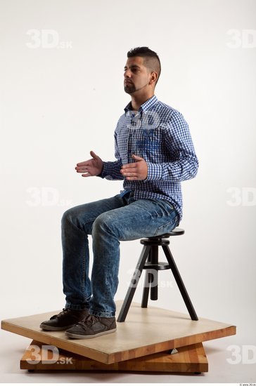 Whole Body Man Artistic poses White Casual Athletic Bearded