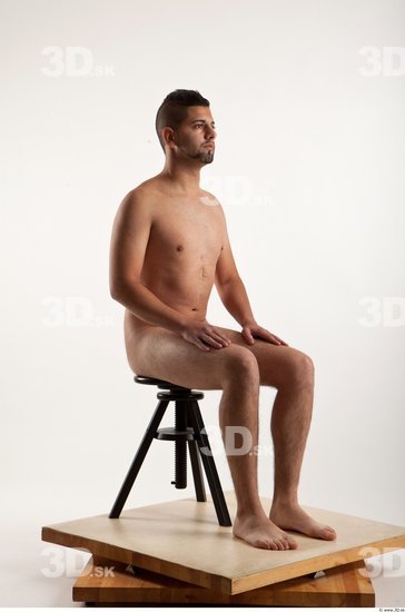 Whole Body Man Artistic poses White Nude Athletic