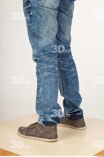 Calf Man Casual Jeans Athletic Studio photo references