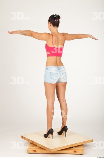 Whole Body Hair Woman Animation references T poses Casual Slim Studio photo references