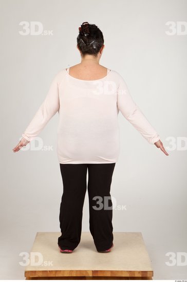 Whole Body Back Woman Animation references Casual Overweight Studio photo references