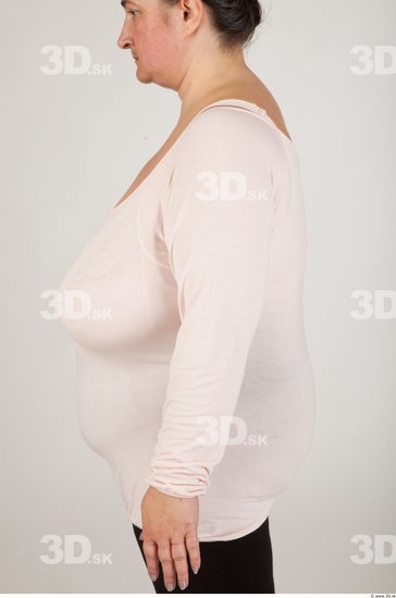 Arm Back Woman Casual Shirt T shirt Overweight Studio photo references