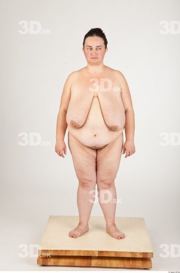 Whole Body Back Woman Nude Overweight Studio photo references