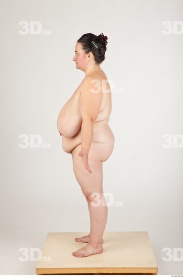 Whole Body Back Woman Nude Overweight Studio photo references