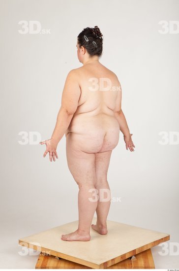 Whole Body Back Woman Nude Overweight Studio photo references