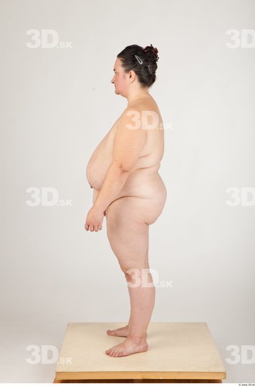 Whole Body Back Woman Nude Overweight Studio photo references