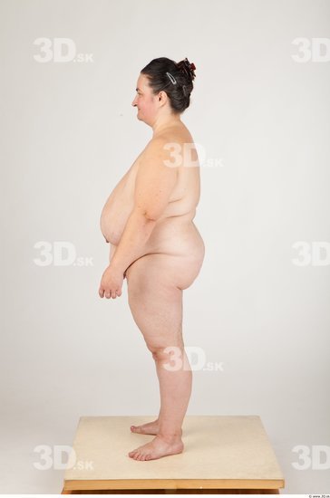 Whole Body Back Woman Nude Overweight Studio photo references