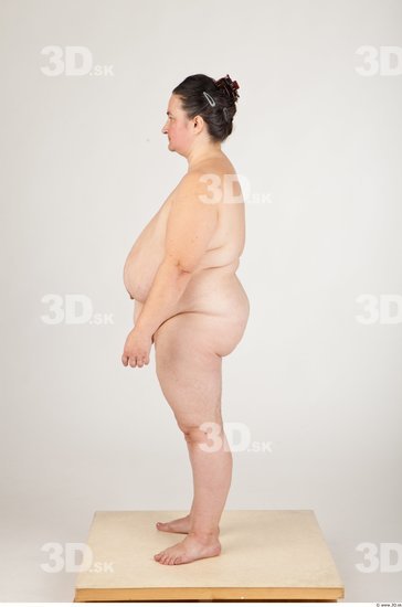 Whole Body Back Woman Nude Overweight Studio photo references