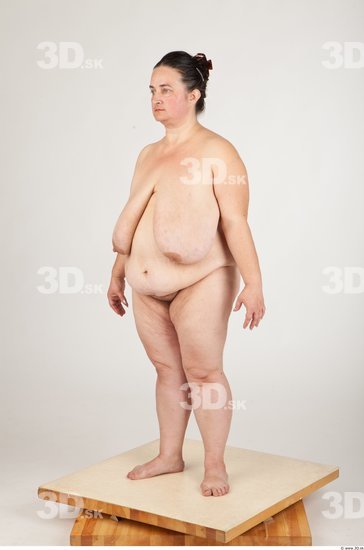 Whole Body Back Woman Nude Overweight Studio photo references