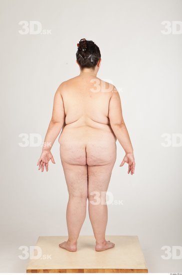 Whole Body Back Woman Nude Overweight Studio photo references