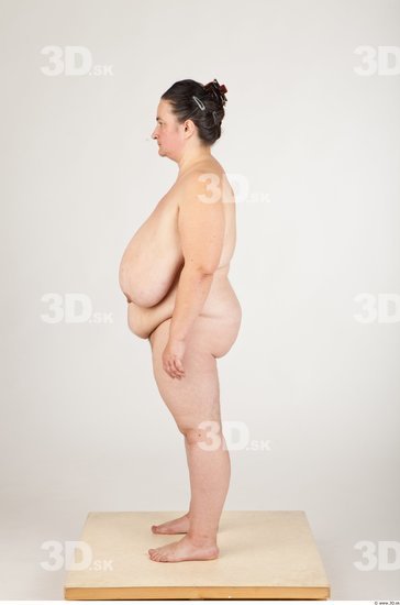 Whole Body Back Woman Nude Overweight Studio photo references