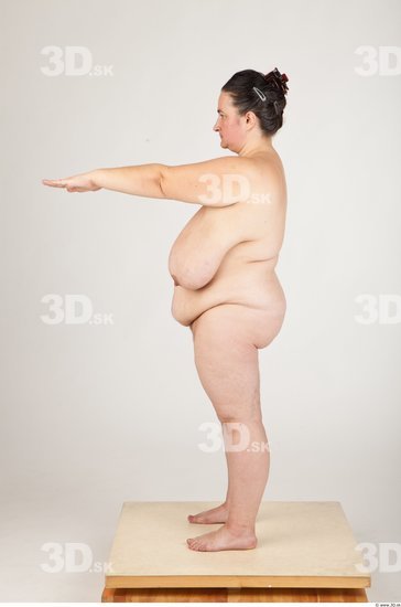 Whole Body Back Woman Nude Overweight Studio photo references