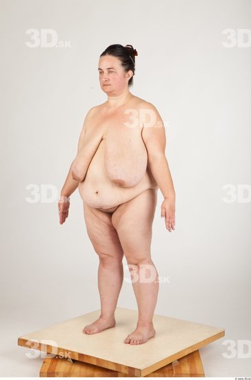 Whole Body Back Woman Nude Overweight Studio photo references