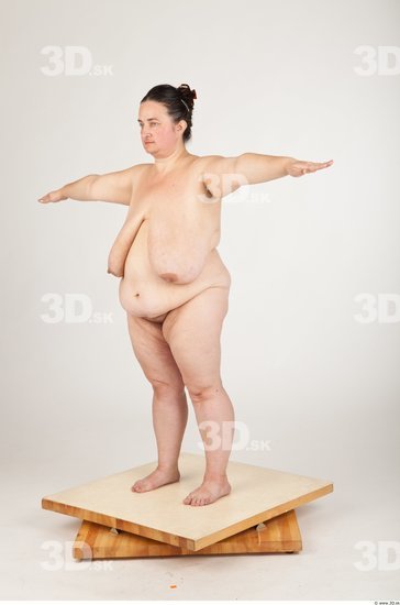 Whole Body Back Woman T poses Nude Overweight Studio photo references