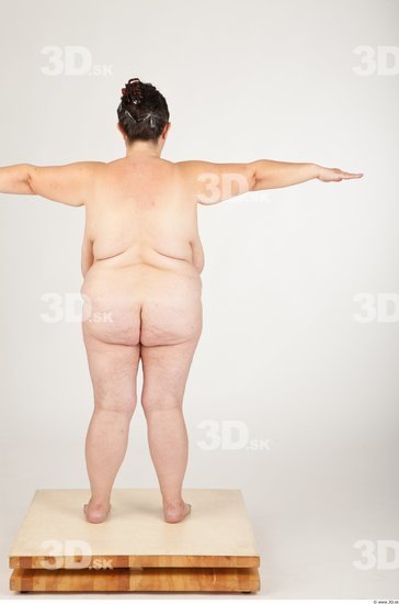 Whole Body Back Woman T poses Nude Overweight Studio photo references