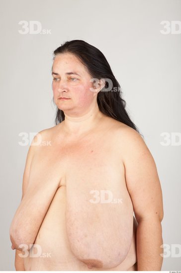 Back Head Woman Nude Overweight Studio photo references