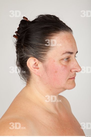 Back Head Woman Nude Overweight Studio photo references