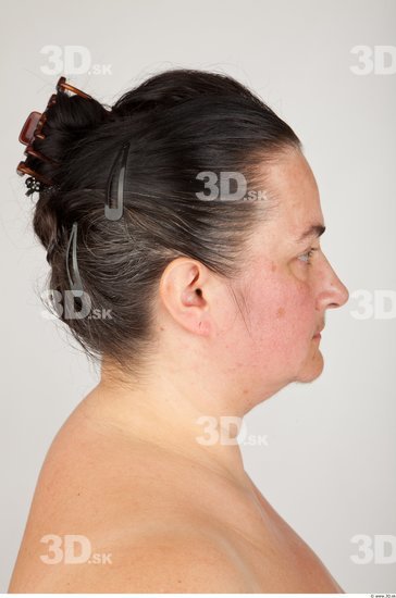 Back Head Woman Nude Overweight Studio photo references