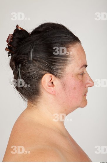 Back Head Woman Nude Overweight Studio photo references