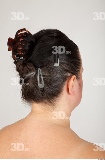 Back Head Woman Nude Overweight Studio photo references