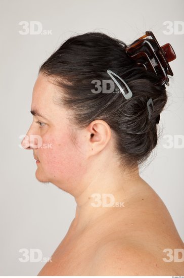 Back Head Woman Nude Overweight Studio photo references