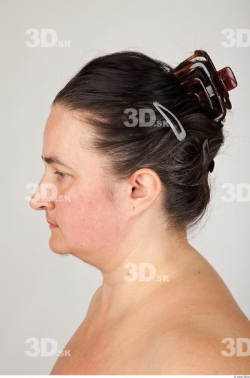 Back Head Woman Nude Overweight Studio photo references