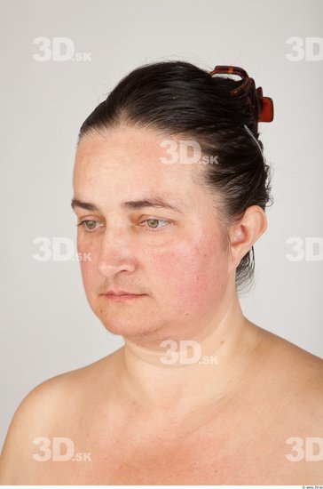 Back Head Woman Nude Overweight Studio photo references