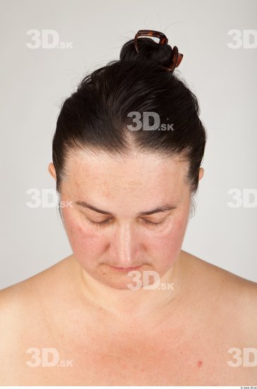 Back Head Woman Nude Overweight Studio photo references