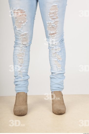 Calf Woman Asian Casual Jeans Slim Studio photo references
