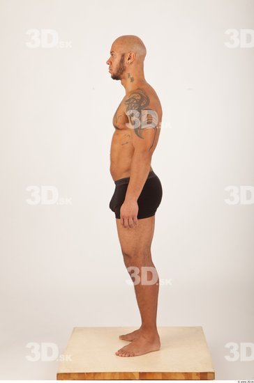 Whole Body Man Underwear Shorts Bald Studio photo references