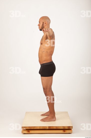 Whole Body Man Animation references T poses Underwear Shorts Bald Studio photo references