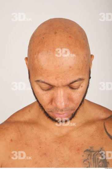 Head Man Nude Bald Studio photo references