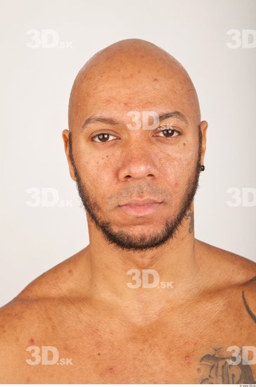 Head Man Nude Bald Studio photo references