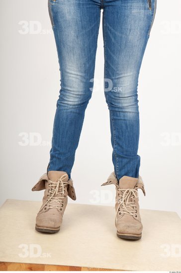 Calf Woman Casual Jeans Average Studio photo references