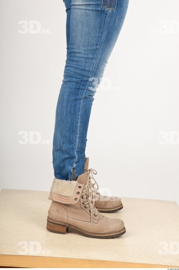 Calf Woman Casual Jeans Average Studio photo references