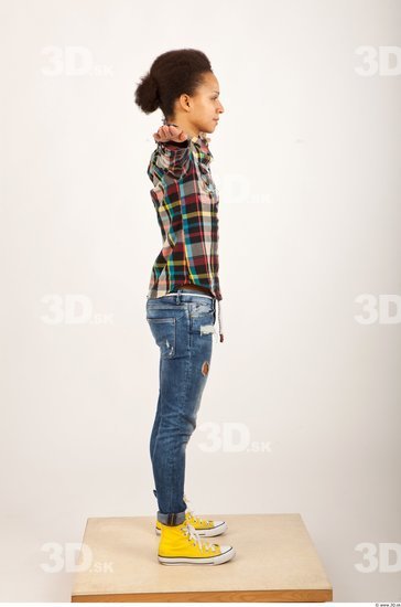 Woman Casual Shirt Jeans Studio photo references